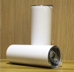 20oz Stainless Steel Cup Heat Transfer Sublimation Blanks Tumbler Fall Resistant Wear Resisting Coffee Mug Drink Skinny5268597