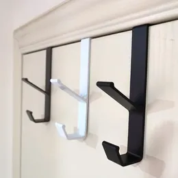 Hooks F-Shaped Stainless Steel Hook Behind Kitchen Cabinet Door Multi-Purpose Hole Free Bathroom Back Storage Rack Key Organizer