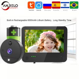 Doorbells Tuya Smart 1080P Wifi Video Peephole For Door Viewer Home Videoeye Intercoms For The Apartment Video Doorbell Intercom For Home