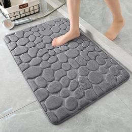 Bath Mats Pebble Embossed Anti-slip Mat Memory Foam Bathroom Rug Bathtub Side Floor Rugs Super Absorbent Decor