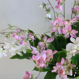 Decorative Flowers 31" Realistic Fake Clerodendrum Wallichii Blossom Branch With Buds-White Pink Wallich's Glorybower DIY Wedding/Home