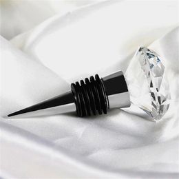 Drinking Straws 30pcs/lot Crystal Beverage Bottle Stopper Corks Wine Decoration Zinc Alloy And Glass Reusable Diamond Plug