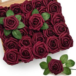 Decorative Flowers 10Pcs Artificial Foam Rose Vintage Fake Roses DIY Bouquets For Wedding Bridal Shower Banquet Party Centrepieces Decor