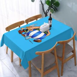 Table Cloth Rectangular Waterproof Oil-Proof Anime Asterixs Obelix Idefix Tablecloth Backing Elastic Edge Covers 40"-44"