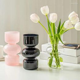 Vases Glass Vase Home Decor Room Nordic Wedding Decoration Flower Pot Coloured Container Hydroponic Table