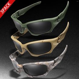 Outdoor Eyewear 3-PACK Trendy Tactics Sports Sunglasses Men And Women Cycling Glasses Driving Camping Travel Colourful Goggles