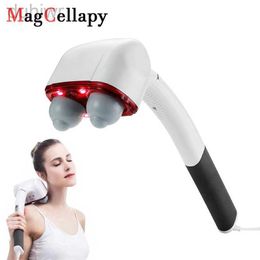 Full Body Massager Handheld Back Massager Double Head Electric Full Body Deep Tissue Percussion for Muscles Head Neck Shoulder Back Leg 240407