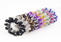 Women Girls Colourful Rainbow Spiral Hair Ties Rope Telephone Wire Plastic No Crease Coil Thickened Scrunchies 3 in 19379753