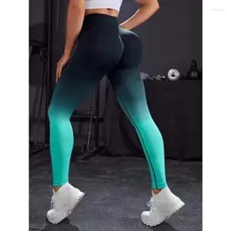 Women's Leggings Seamless Gradient Yoga Women Fitness Gym High Waist BuLift Knitting Fashion Sports Cycling Tights