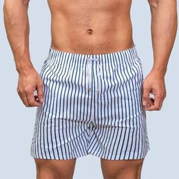 Stripe Swimming Shorts Men Swim Trunks For Cotton Spandex Summer Beach Short Pants Desmiit Swimwear Swimsuit Bathing Suit Briefs 240407