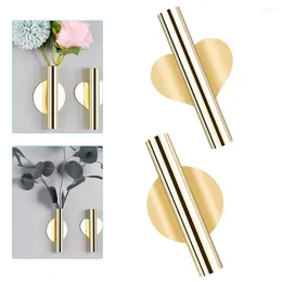 Vases Simple Wall Flower Vase Display Tube Metal Decor Holder Decoration Mounted Planters