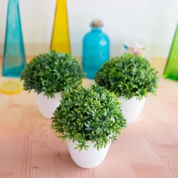 Decorative Flowers Artificial Plants Potted Green Bonsai Small Tree Grass Pot Ornament Fake For Home Garden Decoration Wedding Party