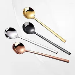 Coffee Scoops 304 Stainless Steel Tea Spoon Gold Small Round High Quality Kitchen Utensil For And Lovers.