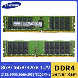 RAMs Samsung DDR4 Ram 16GB 32GB PC4 2133MHz 2400MHz 2666MHz 2933MHz 3200NHz ECC REG Server Memory Support X99 Motherboard