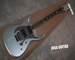 Custom Shop LTD RZK600 Metallic Silver Grey Electric Guitar EMG Pickups Christian Cross Fingerboard Inlay1164548