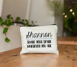 Storage Bags Makeup Bag Cosmetic Inspirational Quote Canvas Gifts For Her Gift Friend