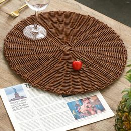 Table Mats PP Imitation Rattan Woven Dining Mat Anti Slip And Heat Insulation Pastoral Wedding Decoration