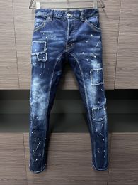 DSQ PHANTOM TURTLE Jeans Men Jeans Mens Luxury Designer Jeans Skinny Ripped Cool Guy Causal Hole Denim Fashion Brand Fit Jean Man Washed Pant 6185