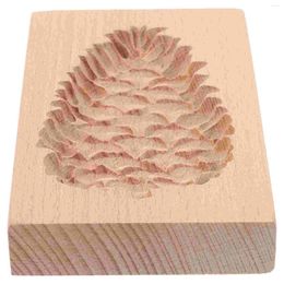 Baking Moulds Wooden Pine Cone Mold Cookie Stamps Postage Candy For Press DIY Biscuits