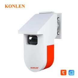 Detector WIFI PIR Motion Sensor Strobe Siren Alarm Outdoor Tuya Infrared Detector Home Security Burglar Doorbell Chime Alert Smart Life