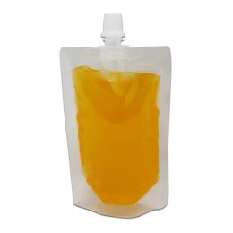 Clear Stand Up Poly Drinking Spout Bag Doypack Drink Liquid Pouches for Beverage Milk Fruit Juice Packaging Bags 9 Sizes Available LL