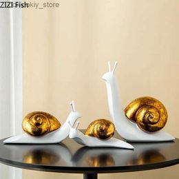Arts and Crafts Resin Animal Ornaments Snail Statue Sculpture Desktop Decoration Arts and Crafts Statuette Fiurines Home Accessories iftL2447