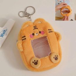 Storage Bags Kawaii Cartoon Soft Animal Series Zipper Plush Kpop Pocard Holder Card Bag Pendant Coin School Stationery