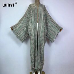 Fashion Kimono Autumn Cover-up Elegant Cardigan Sexy Maxi Beach Swimsuit Dress Monocolour Handmade Tie Dyed Outerwear
