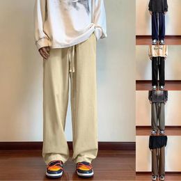 Men's Pants Autumn Drawstring Korean Fashion Trousers Male Loose Straight Casual Sweatpants All-match Breathable Sports Pant