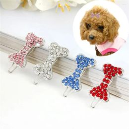 Dog Apparel Grooming Accessories Lovely Bone Shape Metal Hair Clips Hairpins Barrette