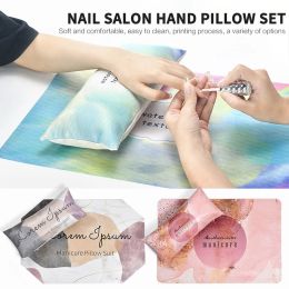 Rests 6 Styles Nail Art Hand Rest Cushion Set Profession Soft Sponge Pu Leather Pillow Holder Pink Blue Nail Shop Hand Rests Dropship