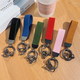 Keychains PU Leather Keychain Business Gift Key Chain Men Women Car Strap Waist Wallet Keyrings