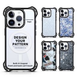 Customised Lanyard Design Luxury Shockproof Bumper Printing Designer Women Phone Case With Strip For iPhone 15 13 Pro Max 2a5