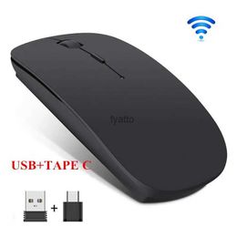 Mice Wireless Mouse Silent PC Rechargeable 2.4G USB Cassette C Optical for Laptops Tabelt Smartphones H240407