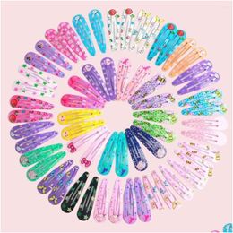 Hair Accessories 20/30Pcs Colorf Baby Girls Clips Women Grils Cute Metal Star Hairpin Print Barrettes Clip Headwear Drop Delivery Kids Otvxf