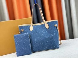 Classic Cowboy Canvas Handbag for Women Shoulder Bag Designer Composite Bag Large Capacity Shoulder Handbag Wallet 2 Pieces/Set Shopping Bag