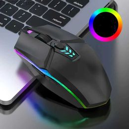 Mice Wired Gaming Mouse 1600 DPI Optical 6 Button USB Mouse with RGB backlight and silent mouse suitable for desktop laptop and gaming mice Y240407