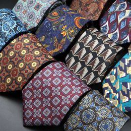 Neck Ties Mens Soft Smooth Tie 8.5cm Flat Dot Neckline Blue Green Gravatas Mens Paisley Flower Suitable for Wedding Party Set Shirt AccessoriesC420407