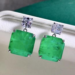 Stud Earrings 925 Silver Ear Jewellery Grandmother Green Belt Cotton Floss Korean Super Sparkling Style 15 Studs Wholesale