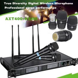 Microphones ATX400 True Diversity Digital Wireless Microphone SKM8 Handheld Dual Channel Mic Professional Stage Performance System 150 Meter