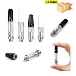 Ultra-low Price USA Warehouse Atomizers Ceramic Coil Vape Cartridges Empty Oil Tank 510 Thread Thick Oil 1.0ml/0.5ml Cartridge Glass Tank Vape Pen Greece CA Thailand