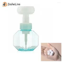 Liquid Soap Dispenser Flower Shape Plastic Foam Pump Bottle Transparent Shower Gel Foaming Bottles Bathroom Accessories 300ml