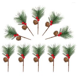 Decorative Flowers 10 Pcs Christmas Tree Decorations Pinesol Floral Arrangement Artificial Pick Filler Vase Picks Fake Berry Plastic Twig