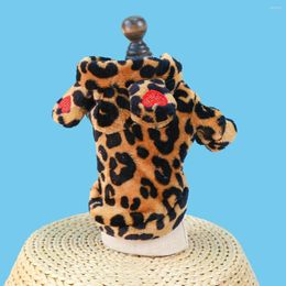 Dog Apparel Leopard Printing Two Feet Cat Clothes Warm And Comfortable Love Print Small Ear For Dogs Pet