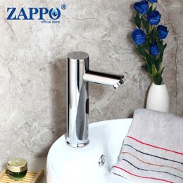 Bathroom Sink Faucets ZAPPO Chrome Polished Automatic Sensor Faucet Basin & Cold Water Mixer Tap Touch Sense