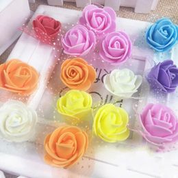 Decorative Flowers Pretty 30pcs/lot DIY Handmade Foam 2.5cm Rose Flower Head Artificial PE Wedding Decoration Scrapbooking Crafts