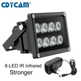 Accessories Cdycam CCTV 8LEDS IR infrared Array illuminator infrared IP65 850nm metal Waterproof Night Vision Fill Light for CCTV camera