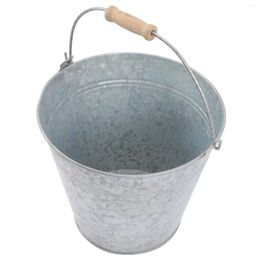 Vases Stainless Steel Bucket Vintage Metal Dry Flowers Decoration Stand Planters Wood Rustic Arrangement Pots