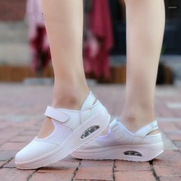 Casual Shoes Summer Women Flat Platform Mary Jane Cushion Female Hook Loop Ladys Breathable Shallow Flats