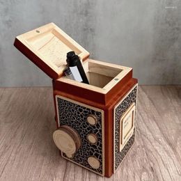 Decorative Figurines Sanwoo 1PCS Camera Music Box Wooden Vintage Handmade Student Couple Graduation Souvenir Pencil Type